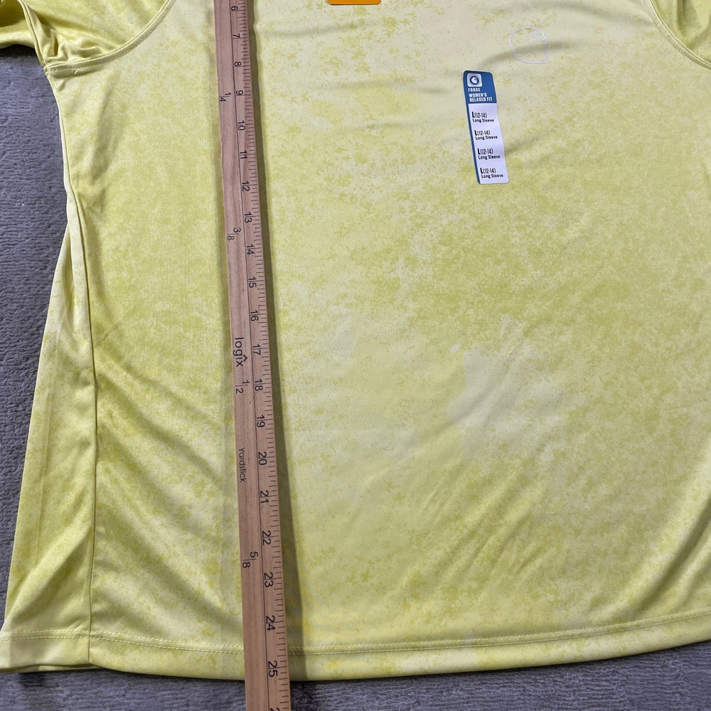 Carhartt Force Sun Defender Shirt Women Large Yellow Acid Wash Long Sleeve Light - Picture 6 of 11